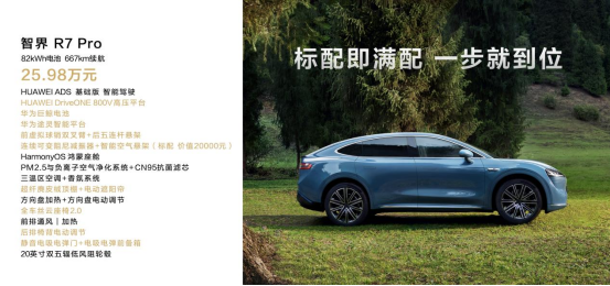 鴻蒙智行首款轎跑SUV智界R7正式上市!建議零售價 25.98萬元起(改)3864